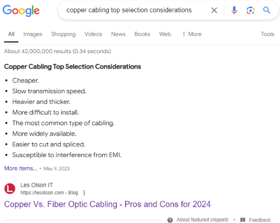 Copper Selection