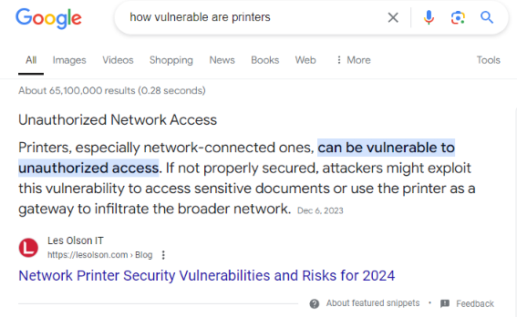 Printer Vulnerability