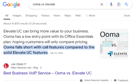 Ooma vs Elevate