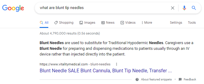 Blunt Tip Needles