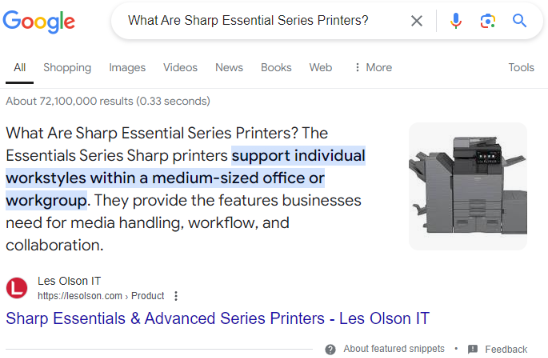 Sharp Essential Printers